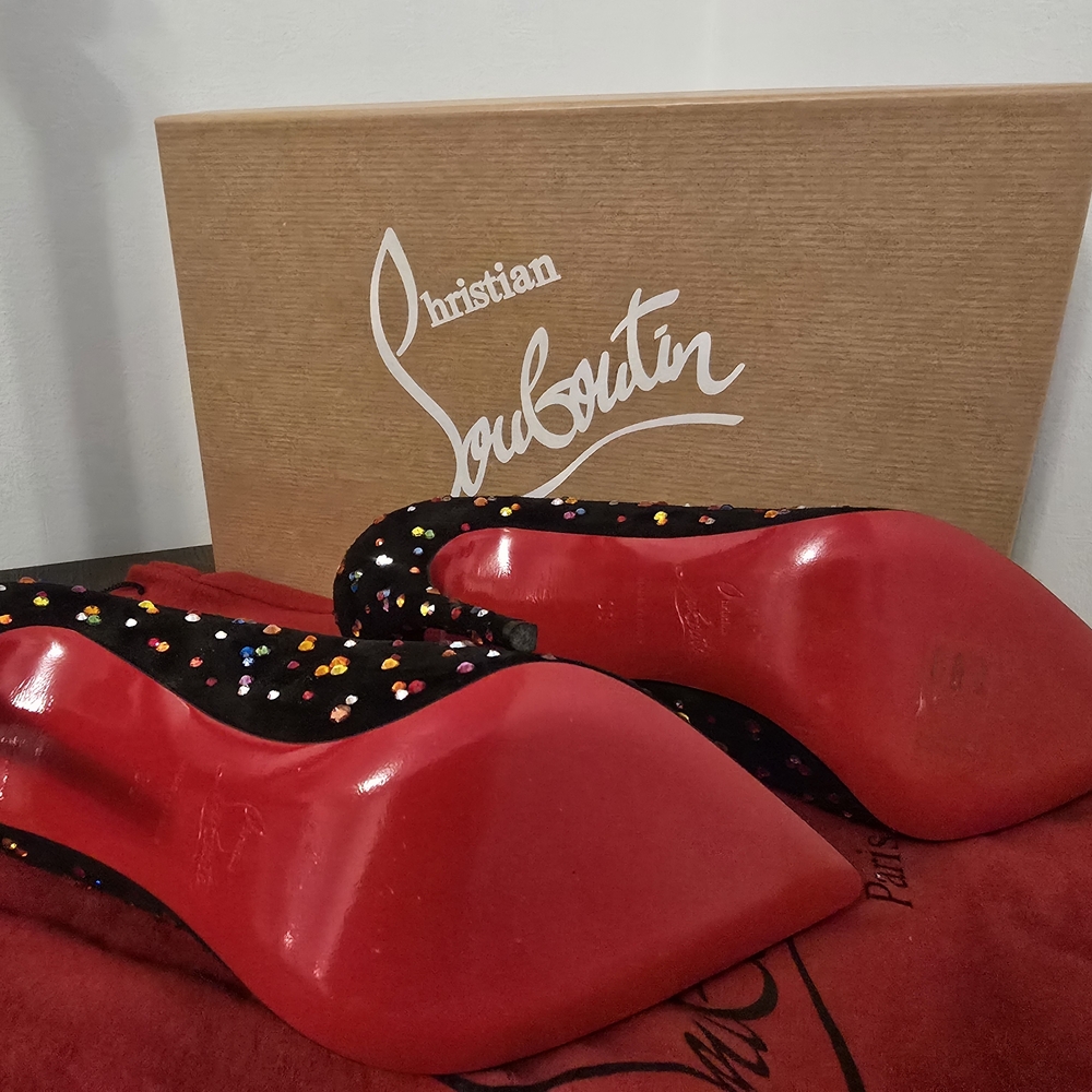 Christian Louboutin Women's Black Multicolor Pumps - Picture 5 of 6